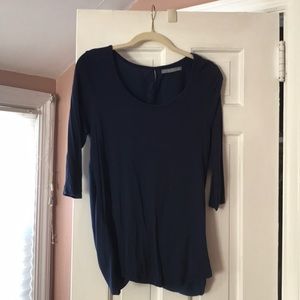 Split back blouse by Octavia. Navy Blue